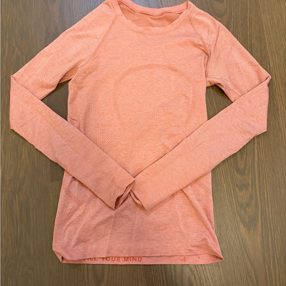 Light Coral Long Sleeve Seamless Top